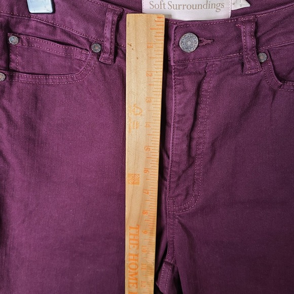Soft Surroundings Jeans Womens 6 Burgundy Skinny High Rise Denim Stretch Zip Fly - Picture 6 of 11